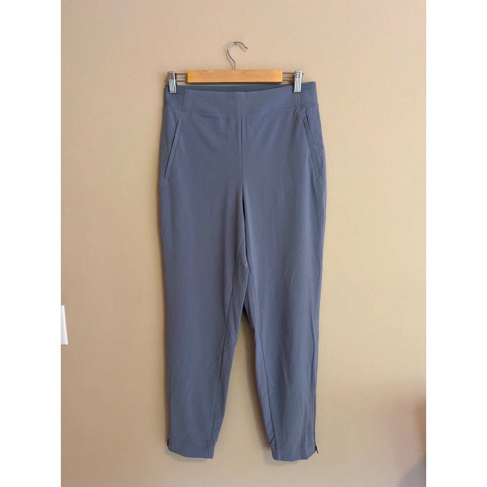 Athleta Skyline Pant II Gray Blue Tapered Jogger Ankle Zip Women Size 4